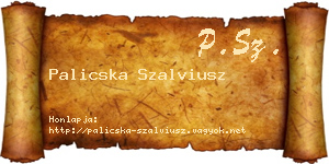 Palicska Szalviusz névjegykártya